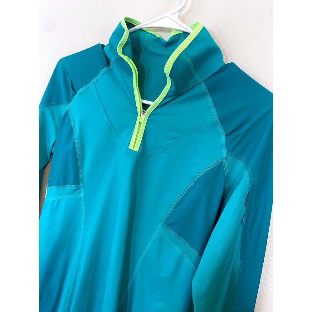 Lululemon Women XS Trail Bound 1/2 Zip Pullover Blue Tropics Long‎ Sleeve